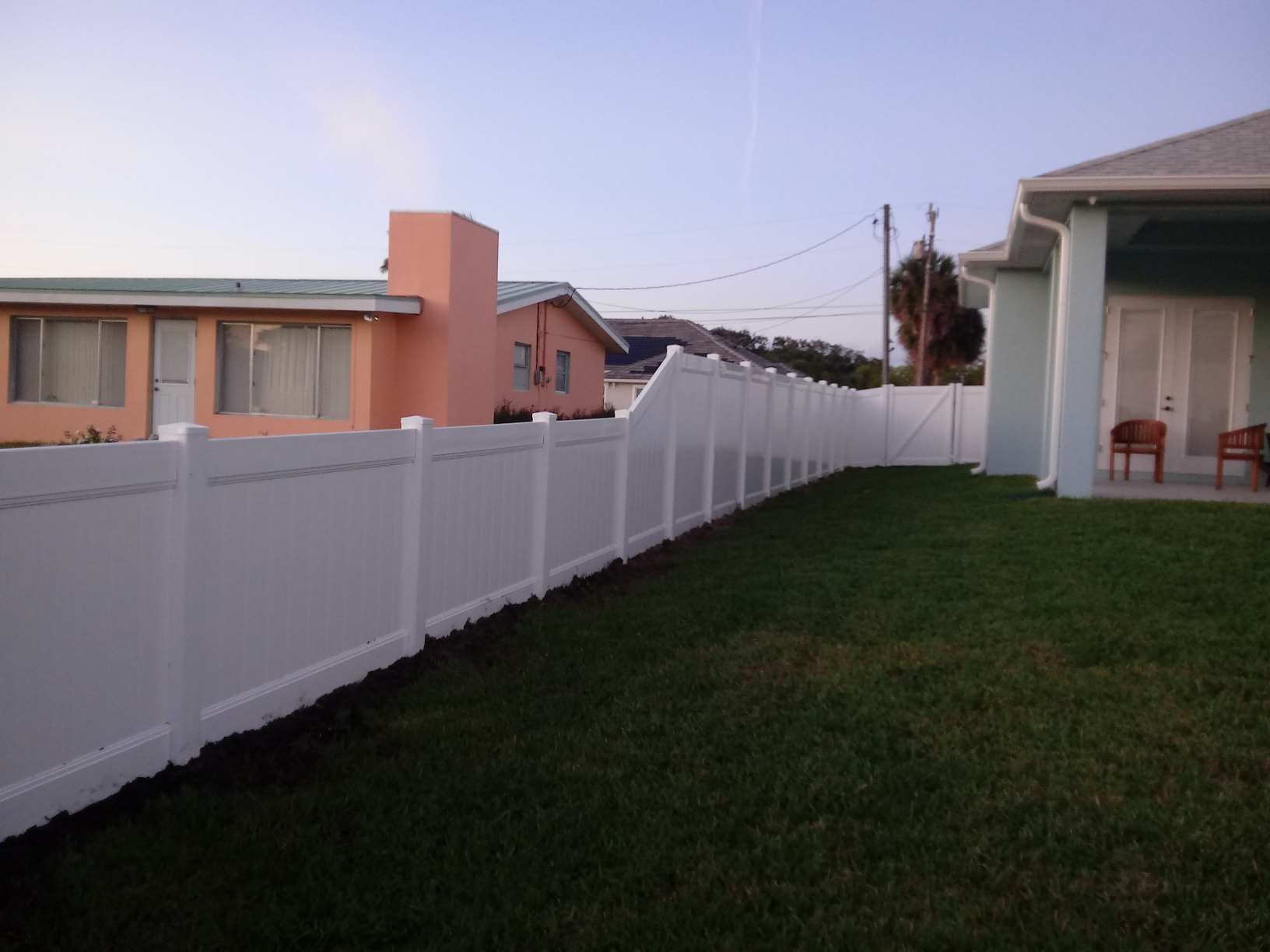 White vinyl fence installation from Carrie's Fence gallery